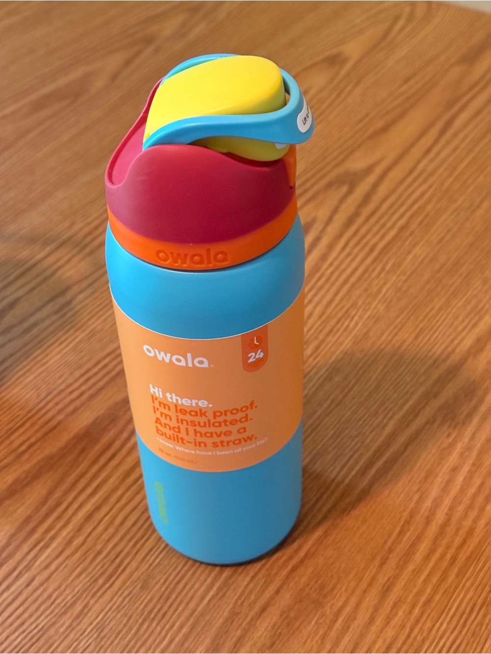 Owala Insulated Water Bottle in Blue, Yellow & Red 32oz. NWT